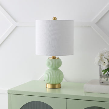 Daphne 20" Ribbed Metal/Glass LED Table Lamp